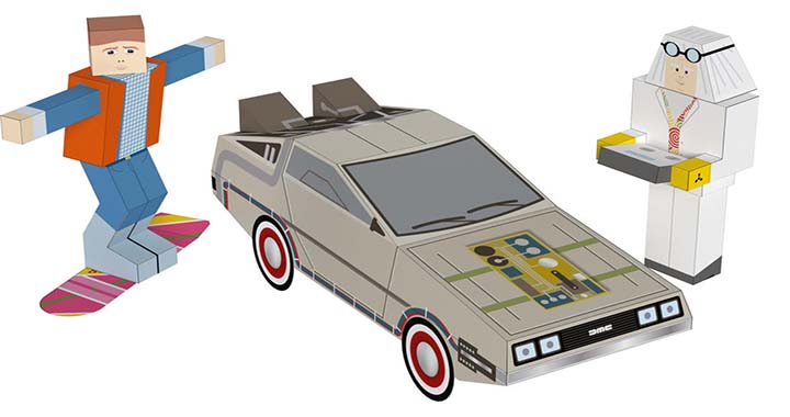 papercraft retour vers le futur