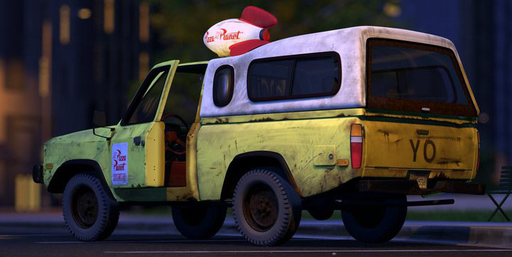pizza planet pixar jeep camion cinema films cameo toy story