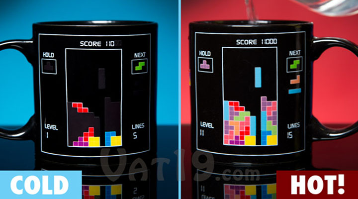 Tasse magique Tetris mug heat change retro